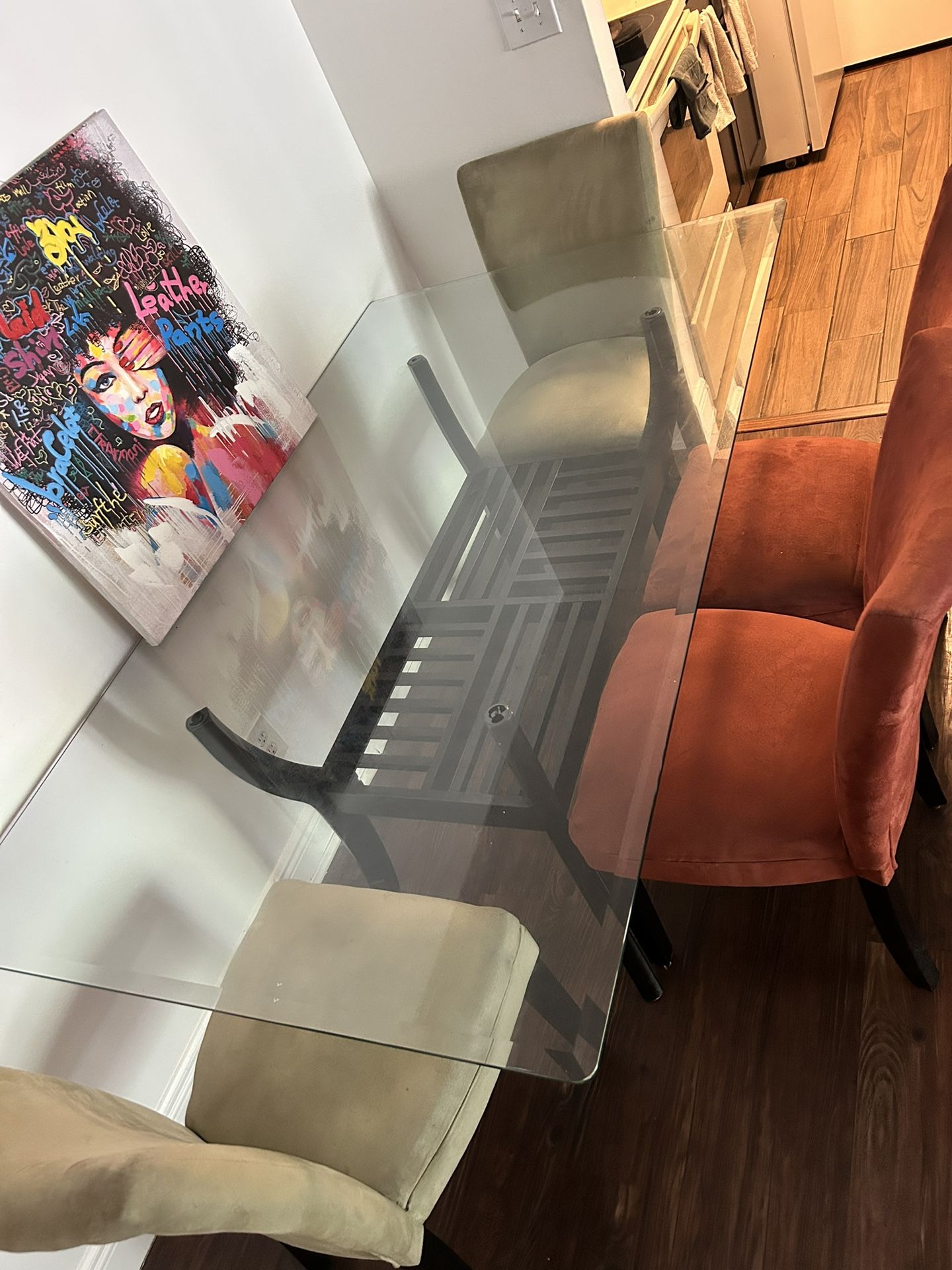 Glass Dining Table Set – 4 Chairs Included 🪑✨