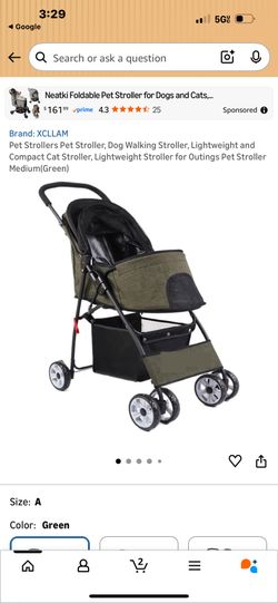 New Pet Stroller Green Color Lightweight