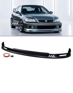Fits 99-00 Honda Civic 2DR 3DR 4DR PU Polyurethane Mugen Style Front Bumper Lip