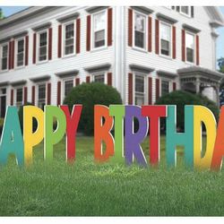 Rainbow Happy Birthday Yard Sign