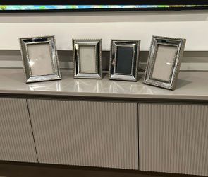 Silver Beaded Picture Frames Set of 4