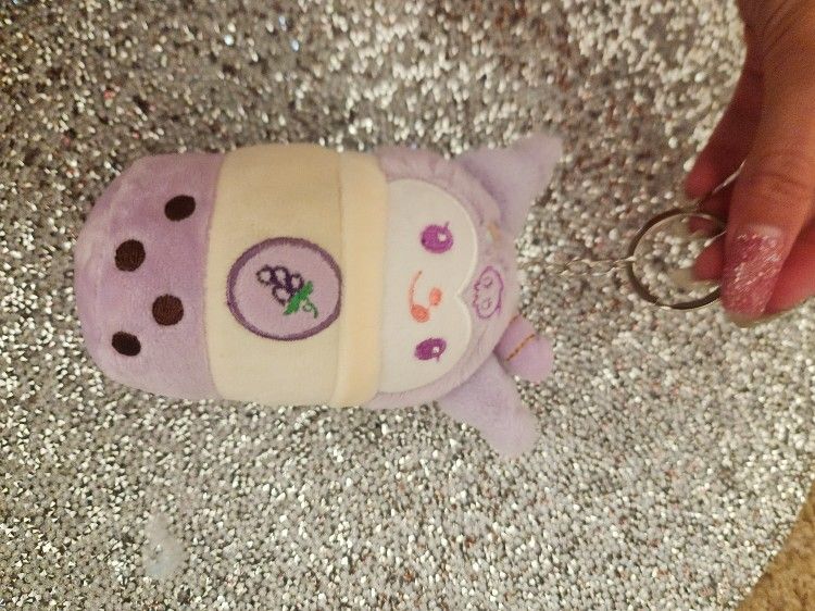 Sanrio Kuromi Boba Drink Keychain Backpack Charm Decoration