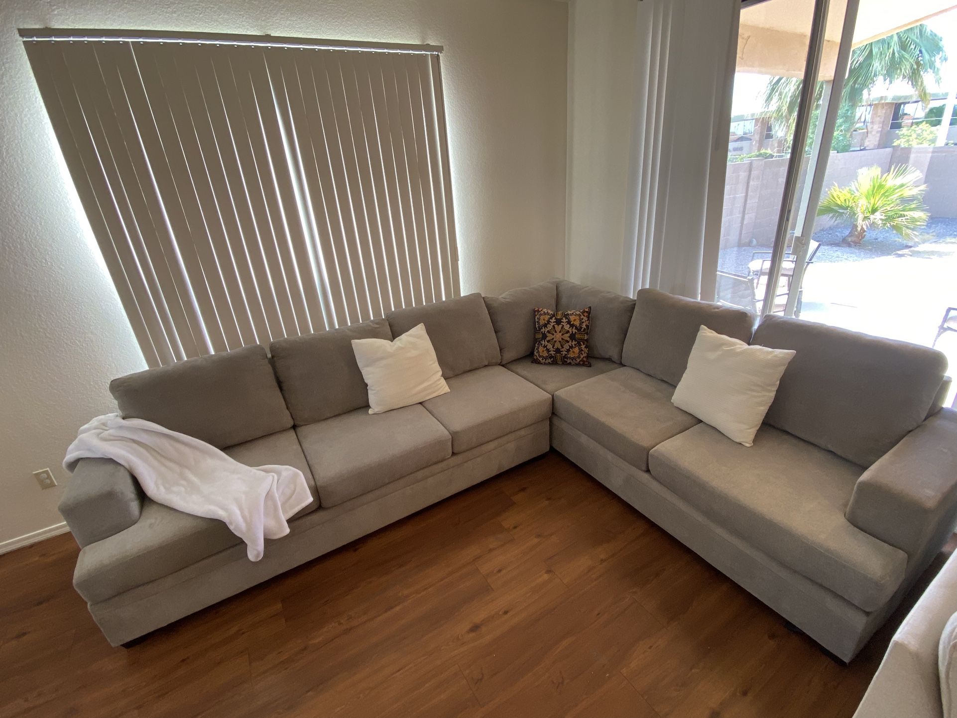 Grey Living Spaces Sectional Couch For Sale - NEED IT GONE ASAP