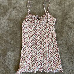 Medium Cute Mini Dress Red & White Floral