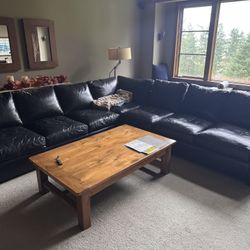 Black Leather Couch 