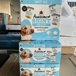 Weruva Awesome Shiny Wet Dog Food, Coat Crusader Variety Pack, 14oz Can (Pack of 9)  Awesome Shiny Coat Crusader Variety Pack offers recipes with cage
