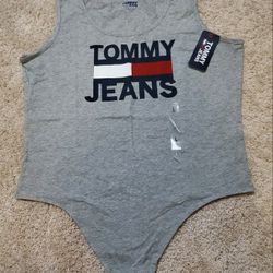 Tommy Hilfiger Gray Graphic One Piece Tank (L)