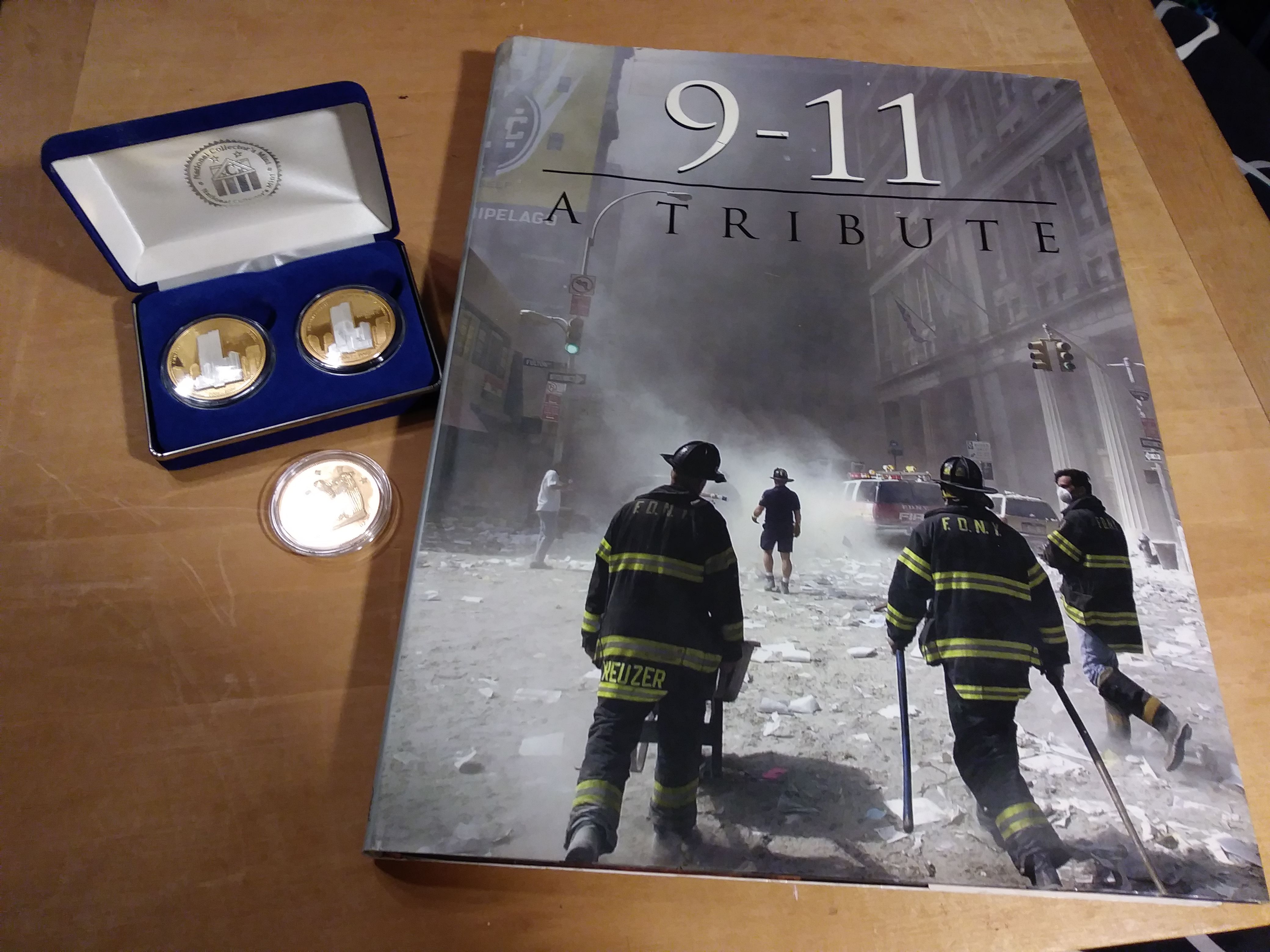 National Collectors Mint Dbl 5th Anniversary Commemorative 9/11 Coin Fine Silver