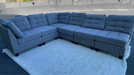 Grey modular sofa sectional