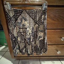 Bohemian Patchwork Midi Skirt Size M