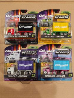 Diecast metal CarTuned Rigs Series 2 container trucks