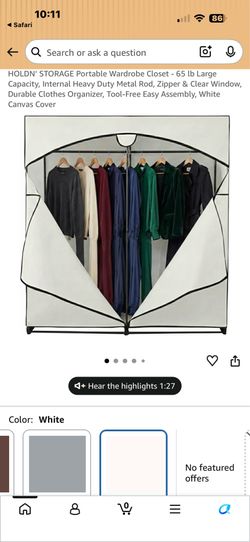 Portable wardrobe closet