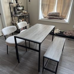 Dining Table With Chairs And Bench