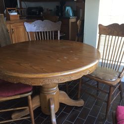 4 oak chairs -antique