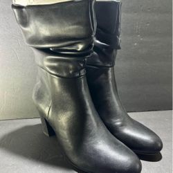 Circus Sam Edelman Willow Slouch Boots Black Womens 7 M Heeled Boots Zipper