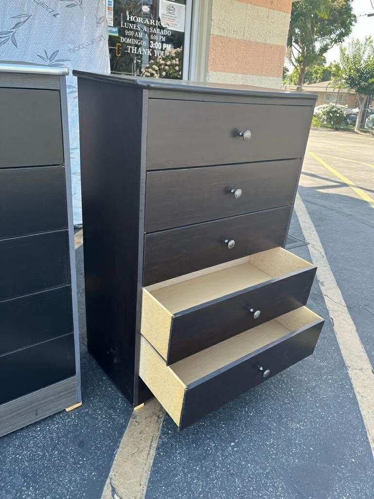 New Black 5 Drawers