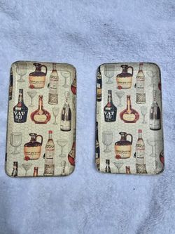 Vintage Retro Cocktail Bar Trays Coasters Set of 2 Mid Century Barware