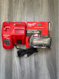 Milwaukee M-18 M-12 Rapid Charger/(1) M-18  RedLithium High Output XC 8.0 Battery Pack. Starter Kit