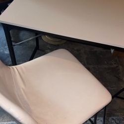 White Table And Chairs $25For Desk And Stools. (pending)