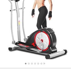 Elliptical Machine, Magnetic Training Machine for Home Use with Pulse Rate Grips and LCD Monitor
