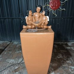 2-piece Ceramic/Plastic Water Fountain w/ Working Pump