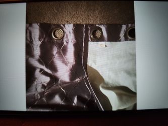 NEW 3 PIECE SET CURTAINS PANELS, PURPLE, TAN, GROMMET-STYLE