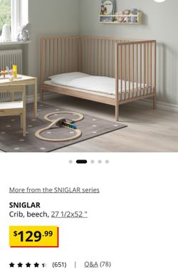 IKEA SINGLAR CRIB BEECH NEW IN BOX