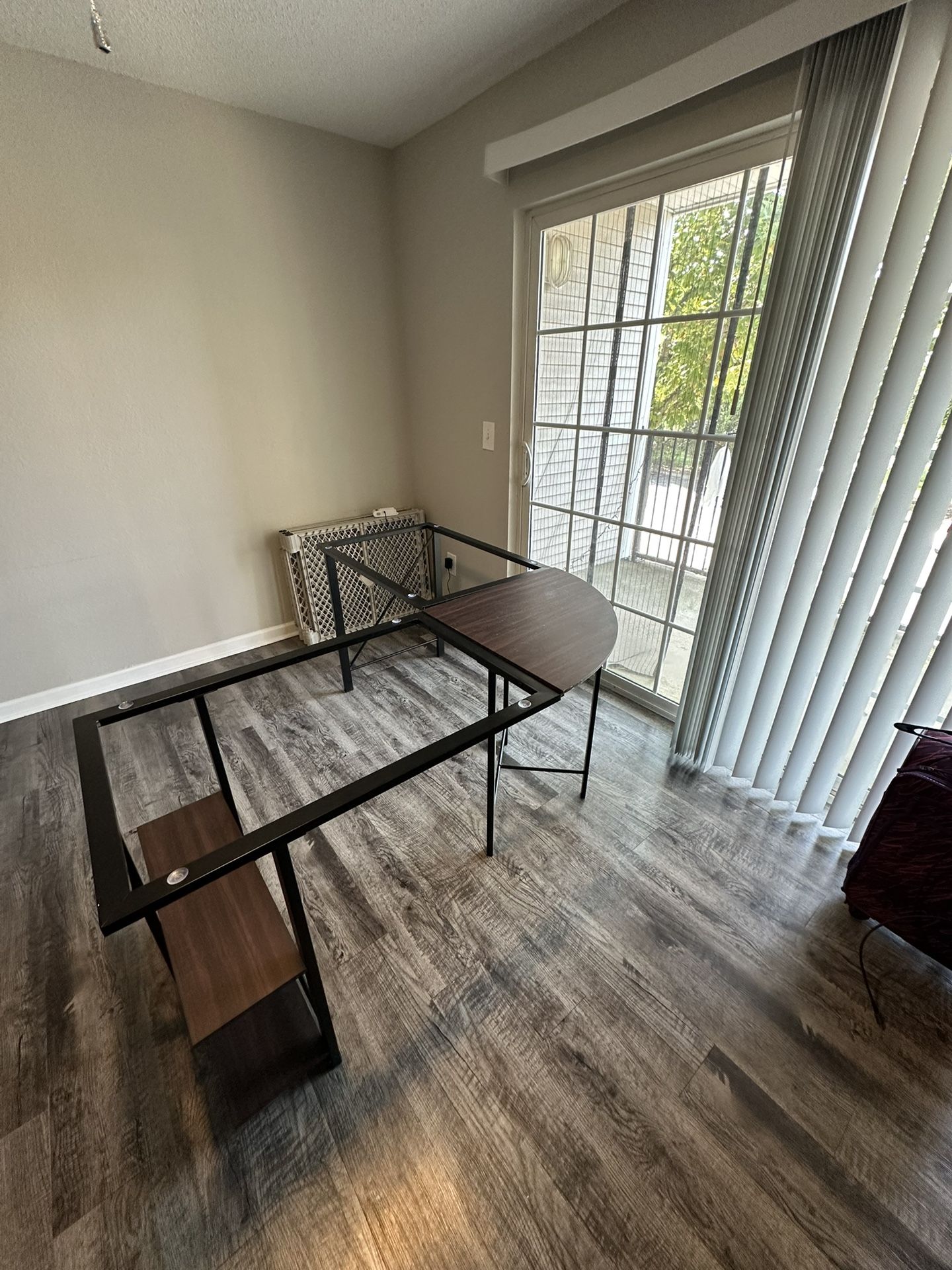 L-Shaped Desk with Glass Top