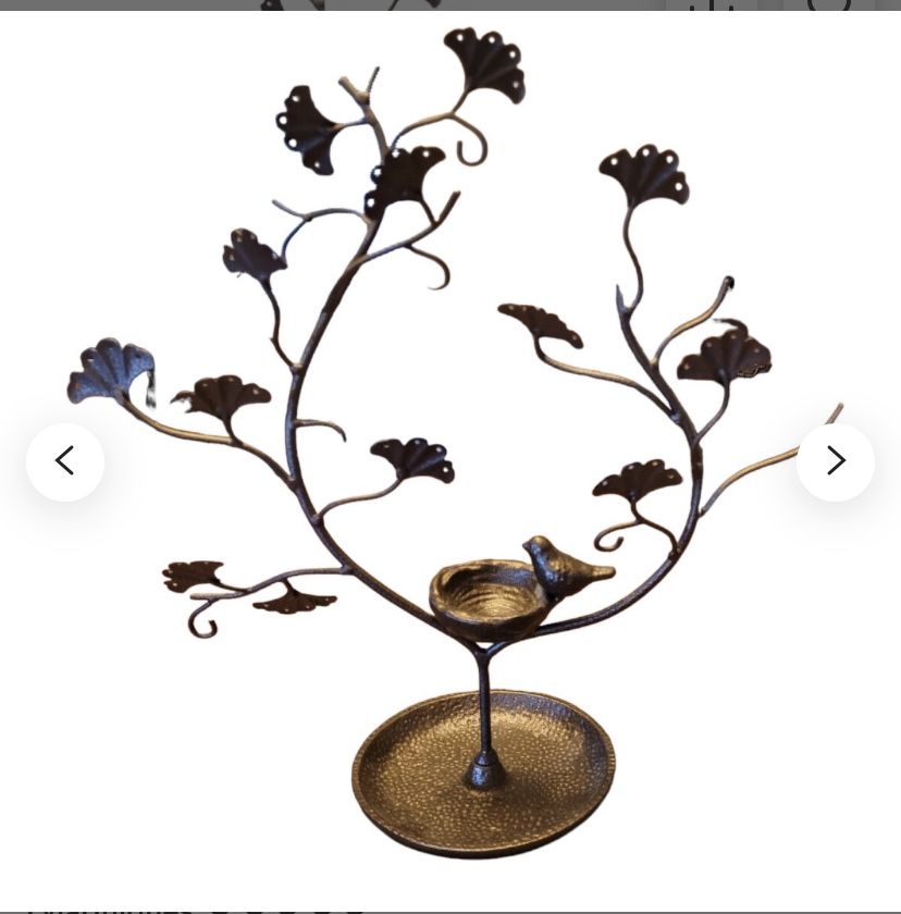 Anthropologie Style Bird & Twig Gingko Leaf Tree Jewelry Holder 17