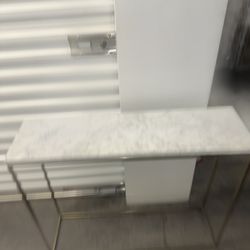 West Elm Streamline Console Table – Marble + Brass (36”)