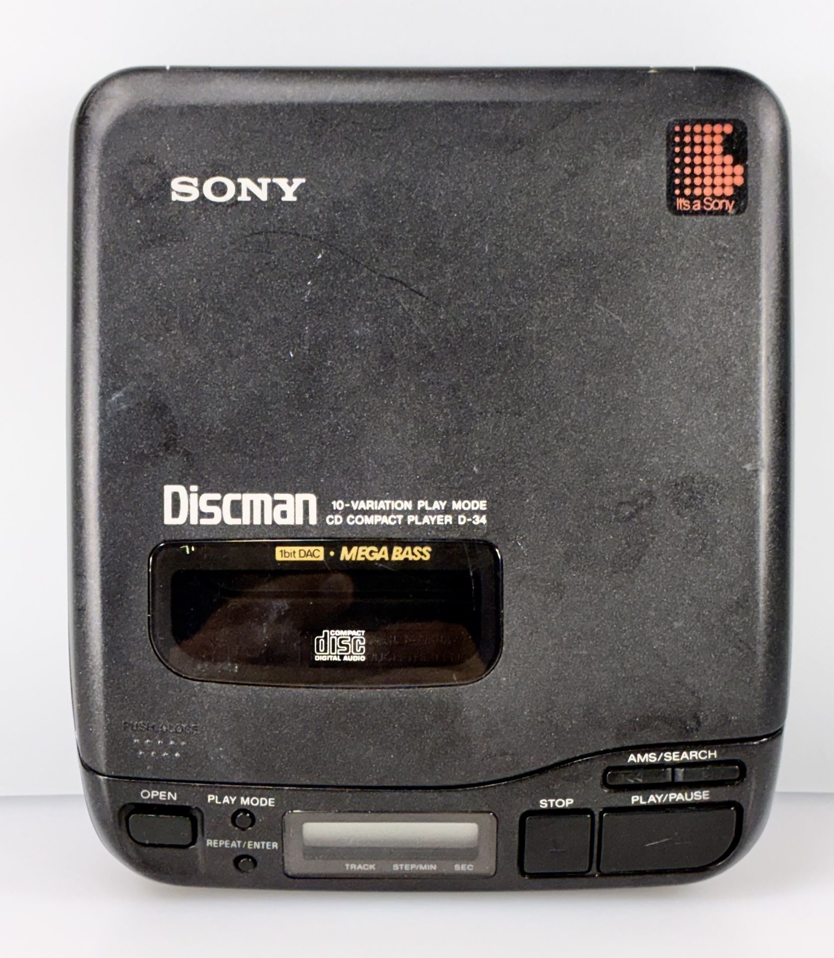 Vintage Sony Discman D-34 CD Compact Player Mega Bass Tested