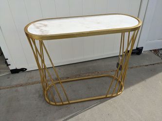 Wrought iron marble top sofa table