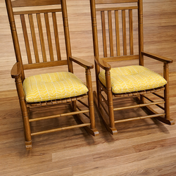 2 chair pillows yellow and white (chairs not included )