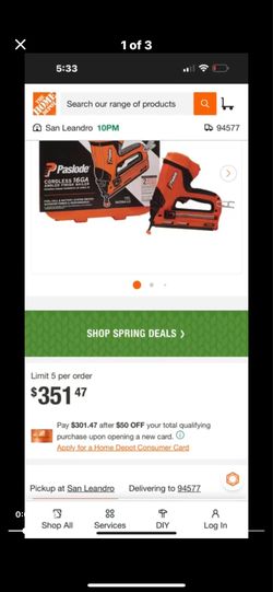 Páslode cordless 16 ga ángeles finish nailer