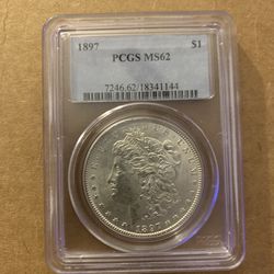 1897 Morgan Silver Dollar PCGS MS62