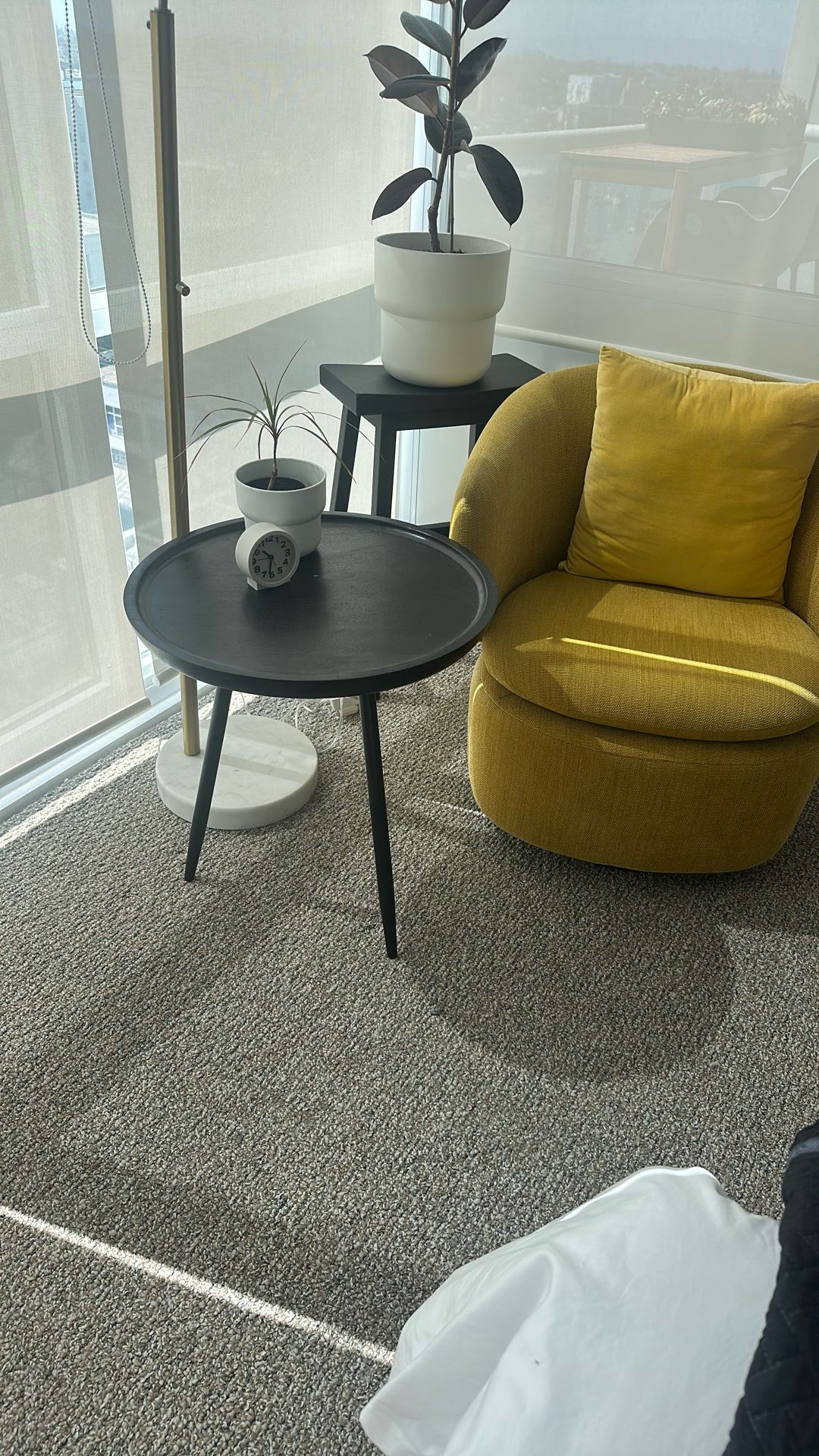 Black Solid Wood Accent Table