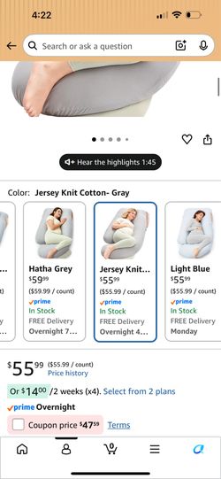 Mom cozy! U-Shape Pregnancy Body Pillow Gray
