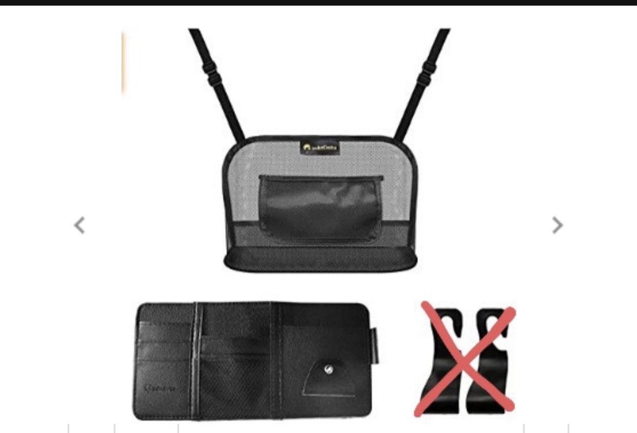 Car purse net holder and visor organizer indusdelta black color. Amazon open box