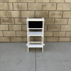 NEW Kid Craze White Collapsible Toddler Step Stool w/Chalkboard, Safety Rail, & Standing Tower for Kids **FIRM PRICE**