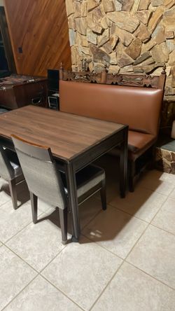 Dining bench table chairs