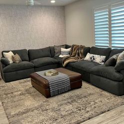 FAMILY LARGE BRAND NEW GREY CHARCOAL SECTIONAL 