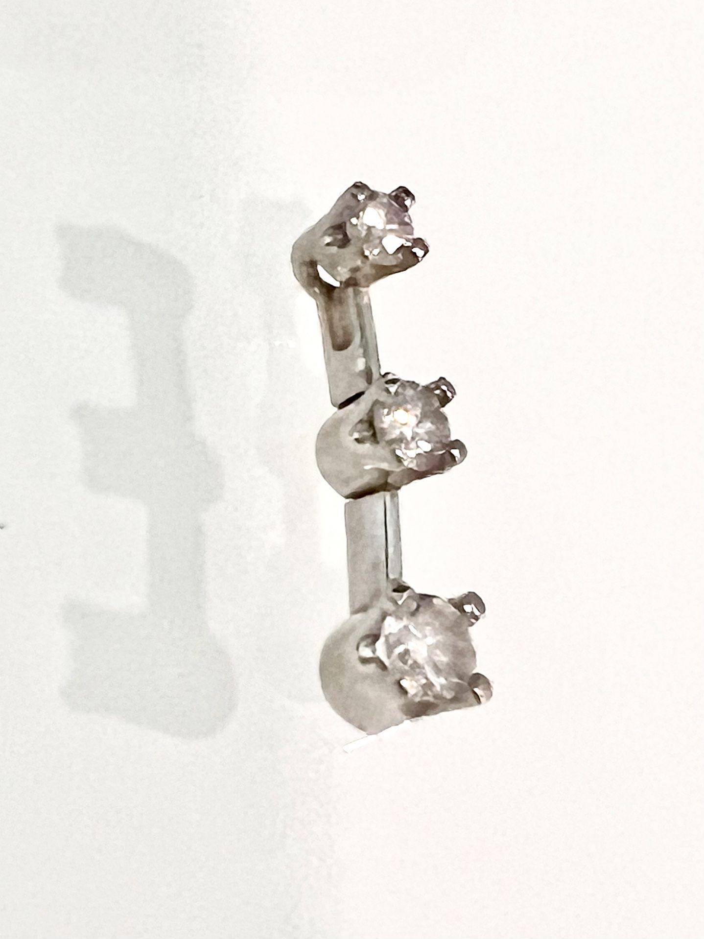 💎 Stunning 14k White Gold & .50ct Diamond Dangling Diamond Stick Pendant