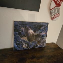 Lenticular Framed Wolf Art 