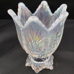 1 Gorgeous Vintage Fenton Iridescent Opalescent Glass 2-way Candle Holder 