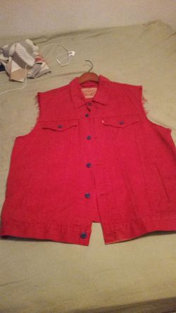 Red levi jean vest