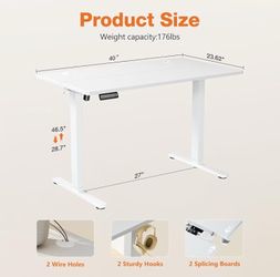 Electric Height-Adjustable Standing Desk White