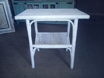 Vintage Wicker Side Table