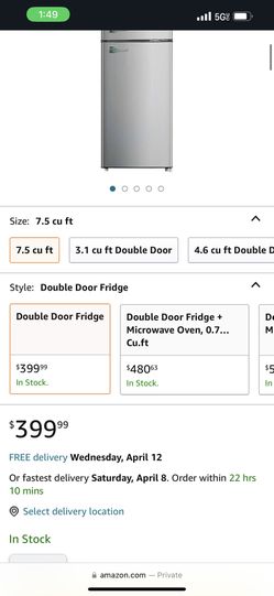  Frigidaire EFR751, 2 Door Apartment Size Refrigerator