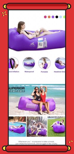 Inflatable Lounger Air Sofa Hammock - Portable Anti-Air Leaking