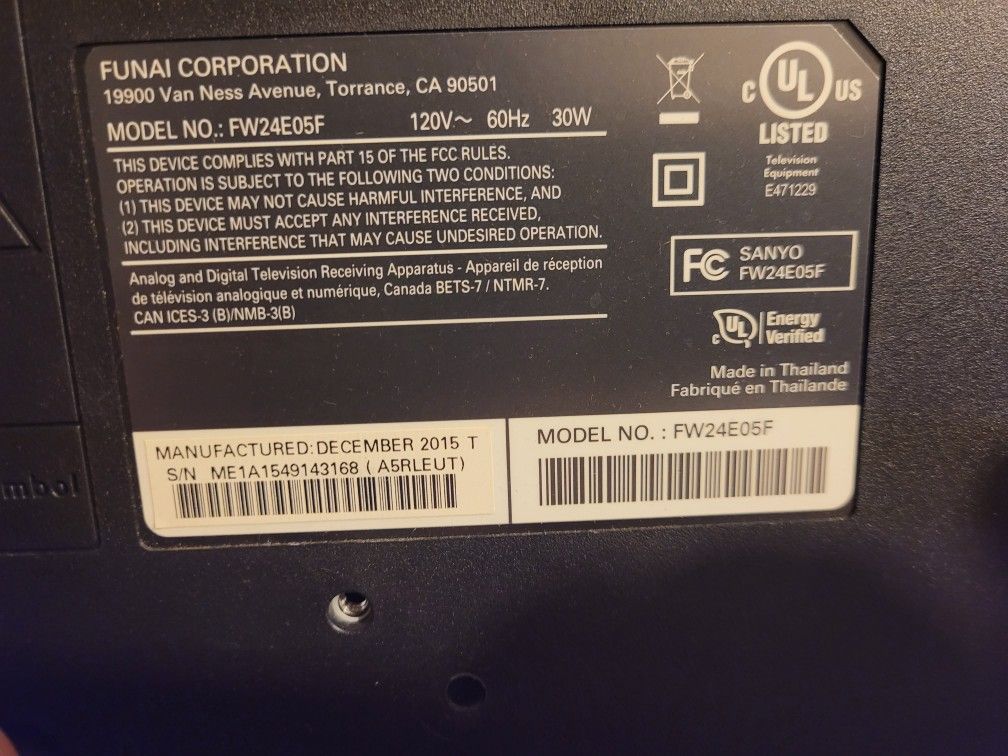 Sanyo 24" LED TV HDMI 